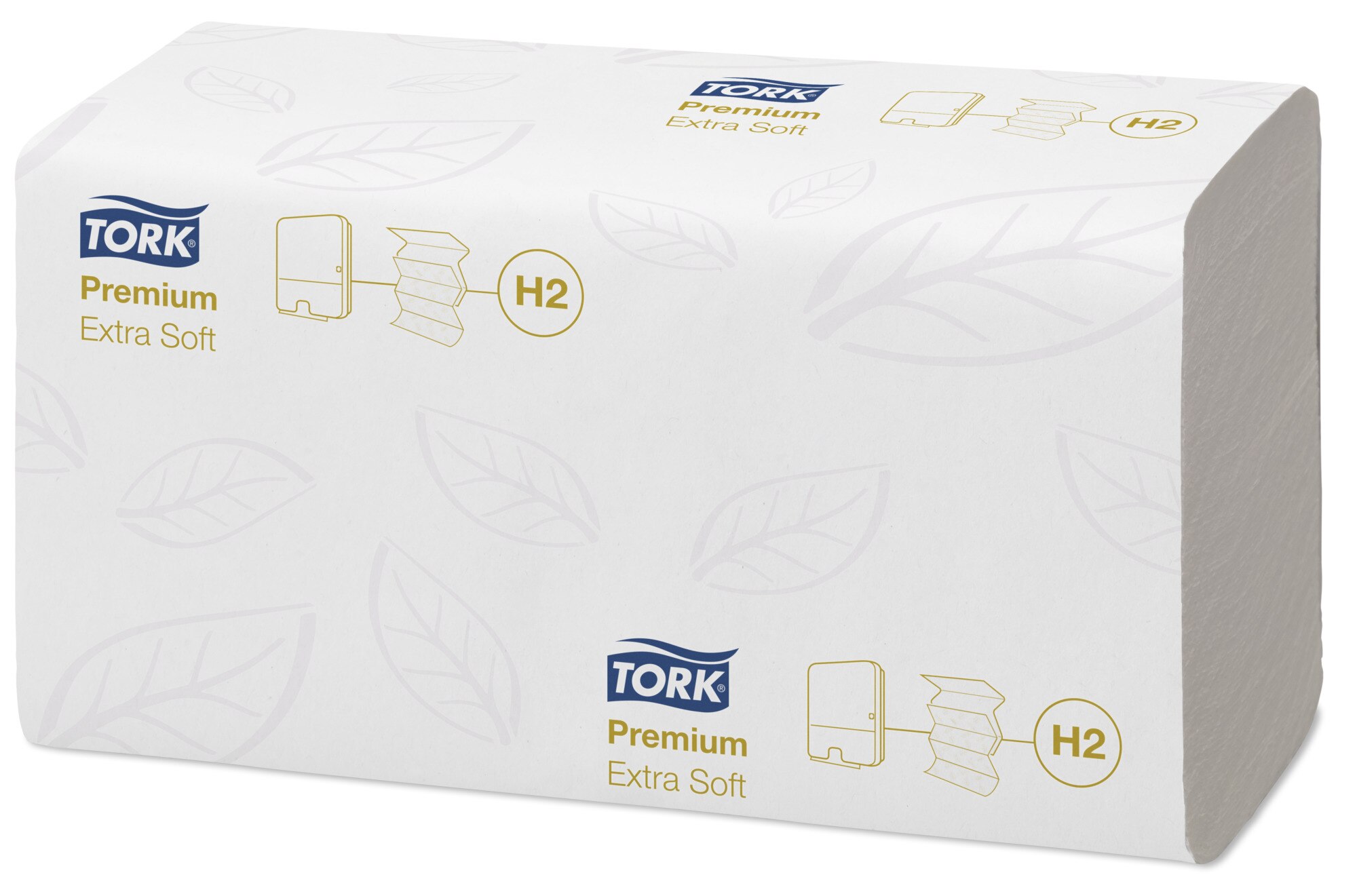 White with leaf Case of 21 Packs, 100 per Pack - 2100 Towels Tork 100297 Premium Extra Soft Xpress Multifold Hand Towel 